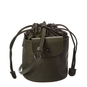 Longchamp Le Pliage Leather Bucket, Green